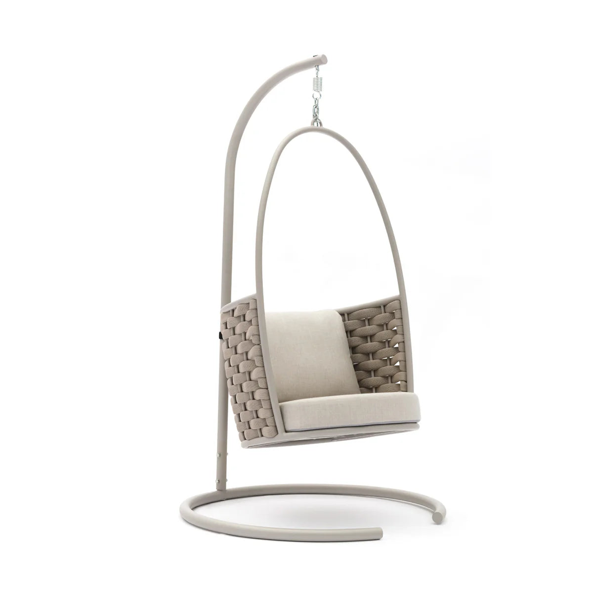 Outdoor Swing, Hanging Chair with Aluminum Frame and Cushioned Seat