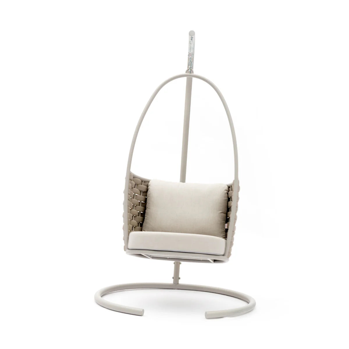 Outdoor Swing, Hanging Chair with Aluminum Frame and Cushioned Seat