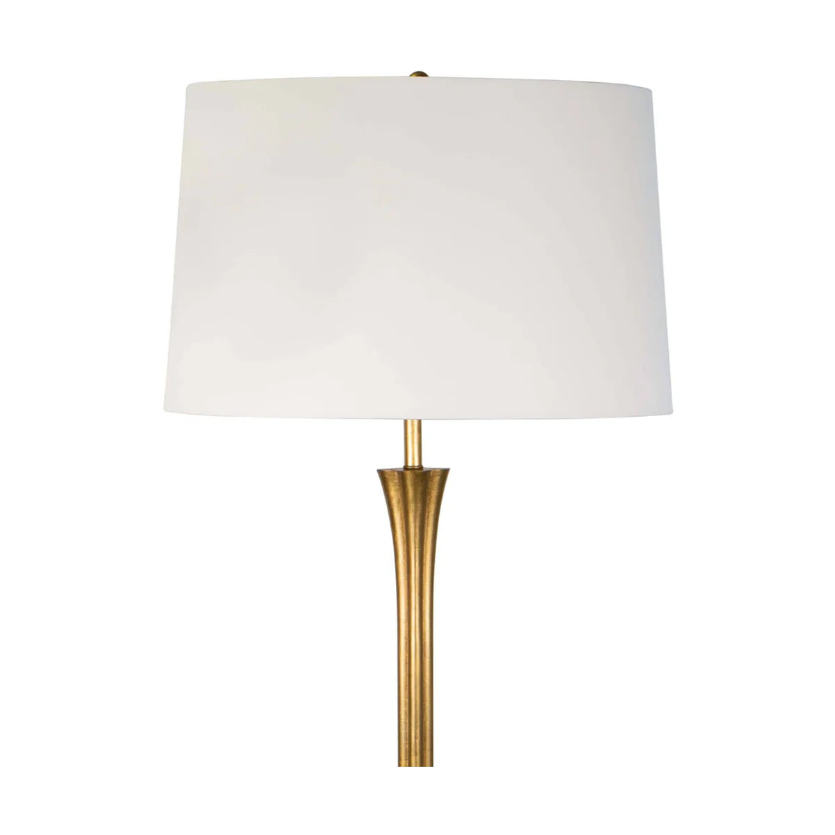 Gold Leaf Floor Lamp with Linen Shade