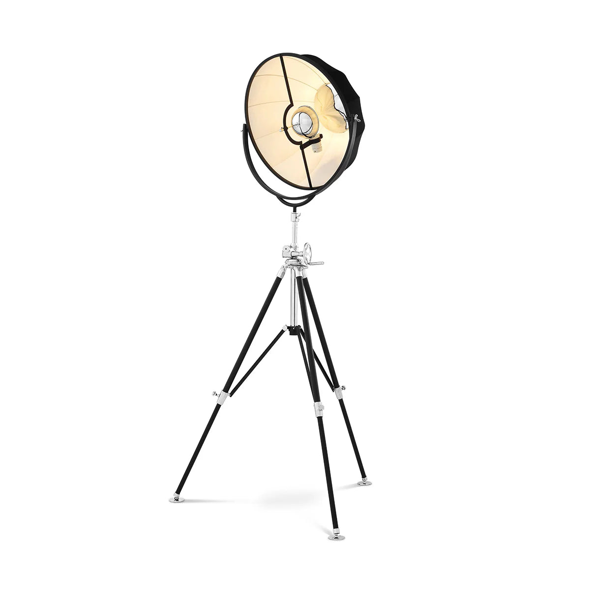 Industrial Tripod Floor Lamp with Adjustable Spotlight Shade