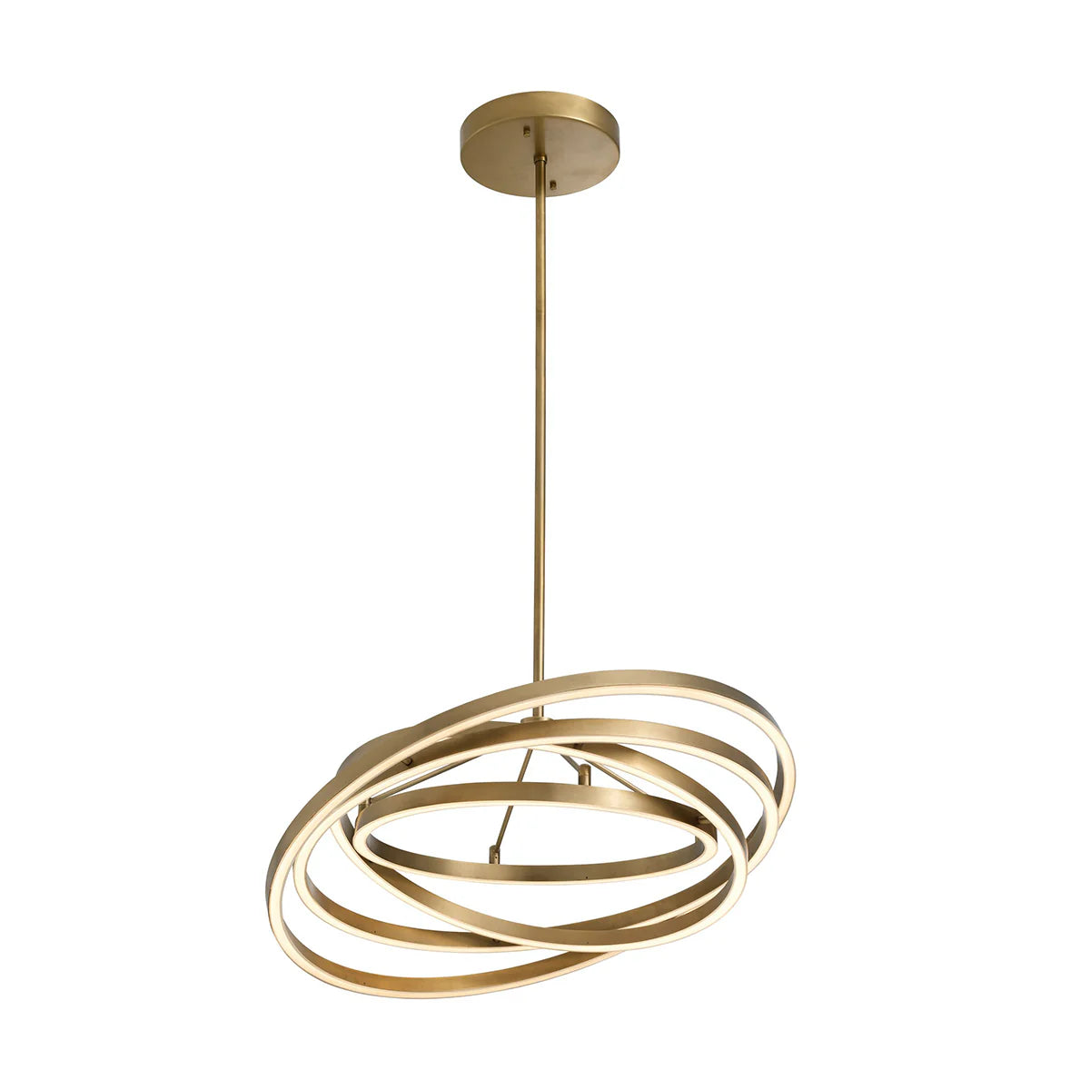 Modern Ring, LED Ceiling Light Chandelier in Antique Brass Finish