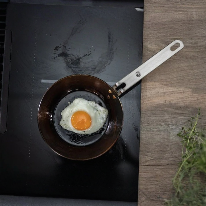 Carbon Steel Frying Pan for Kitchen Cooking, 8 Inch