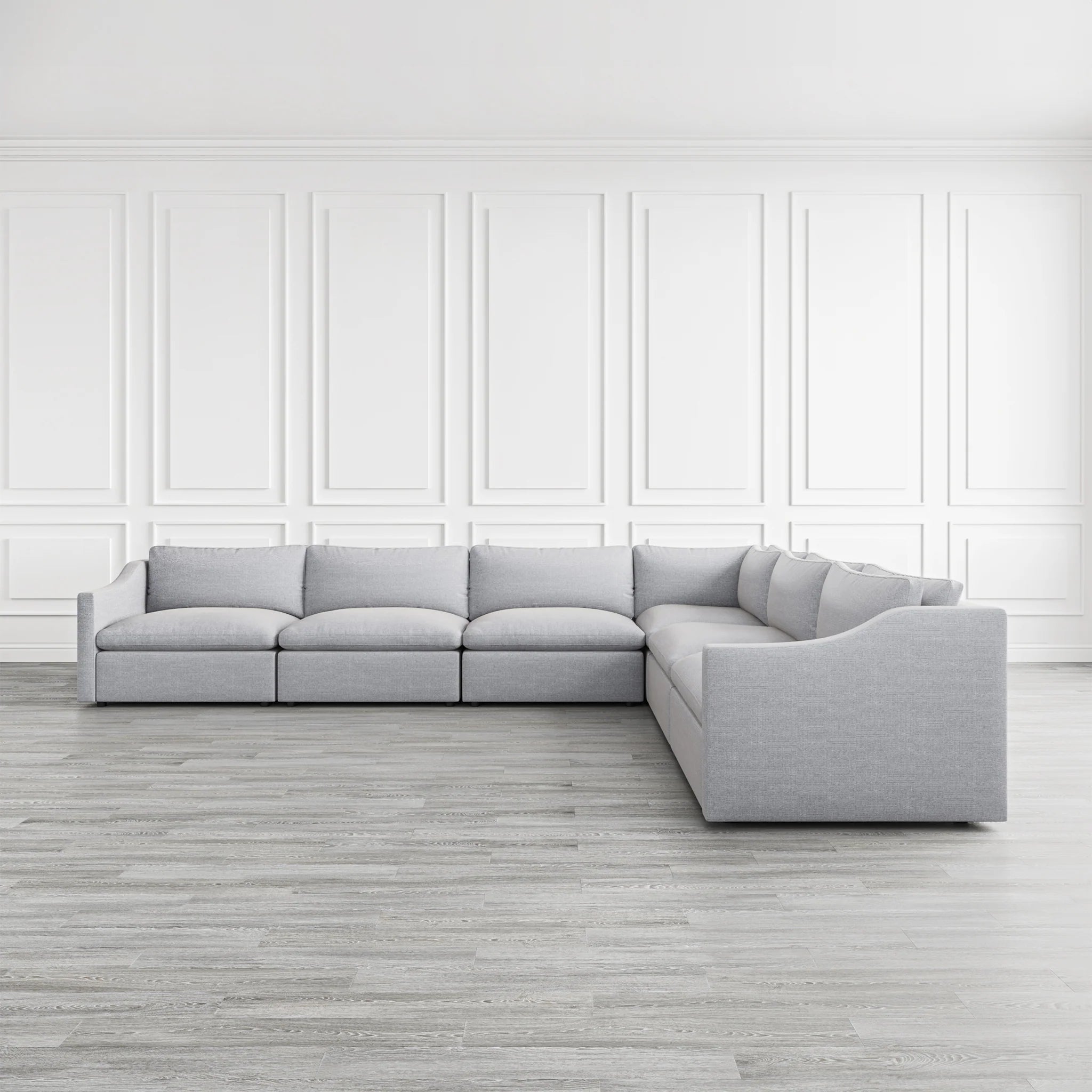 Living Room Large Modular Sectional Sofa with Chenille Upholstery