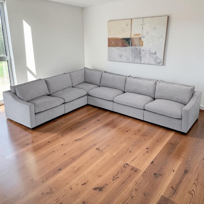 Living Room Large Modular Sectional Sofa with Chenille Upholstery