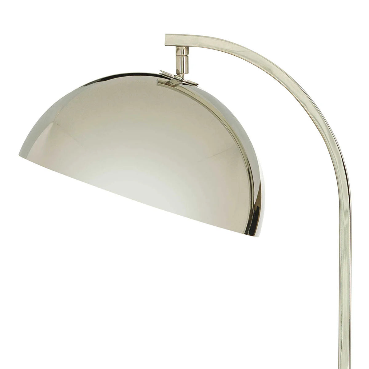 Polished Nickel, Arc Floor Lamp with Metal Dome Shade