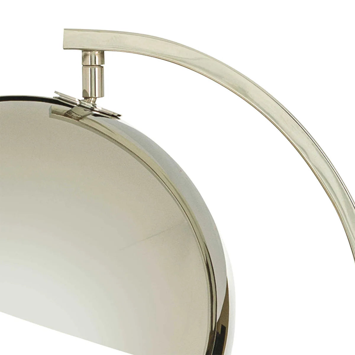 Polished Nickel, Arc Floor Lamp with Metal Dome Shade