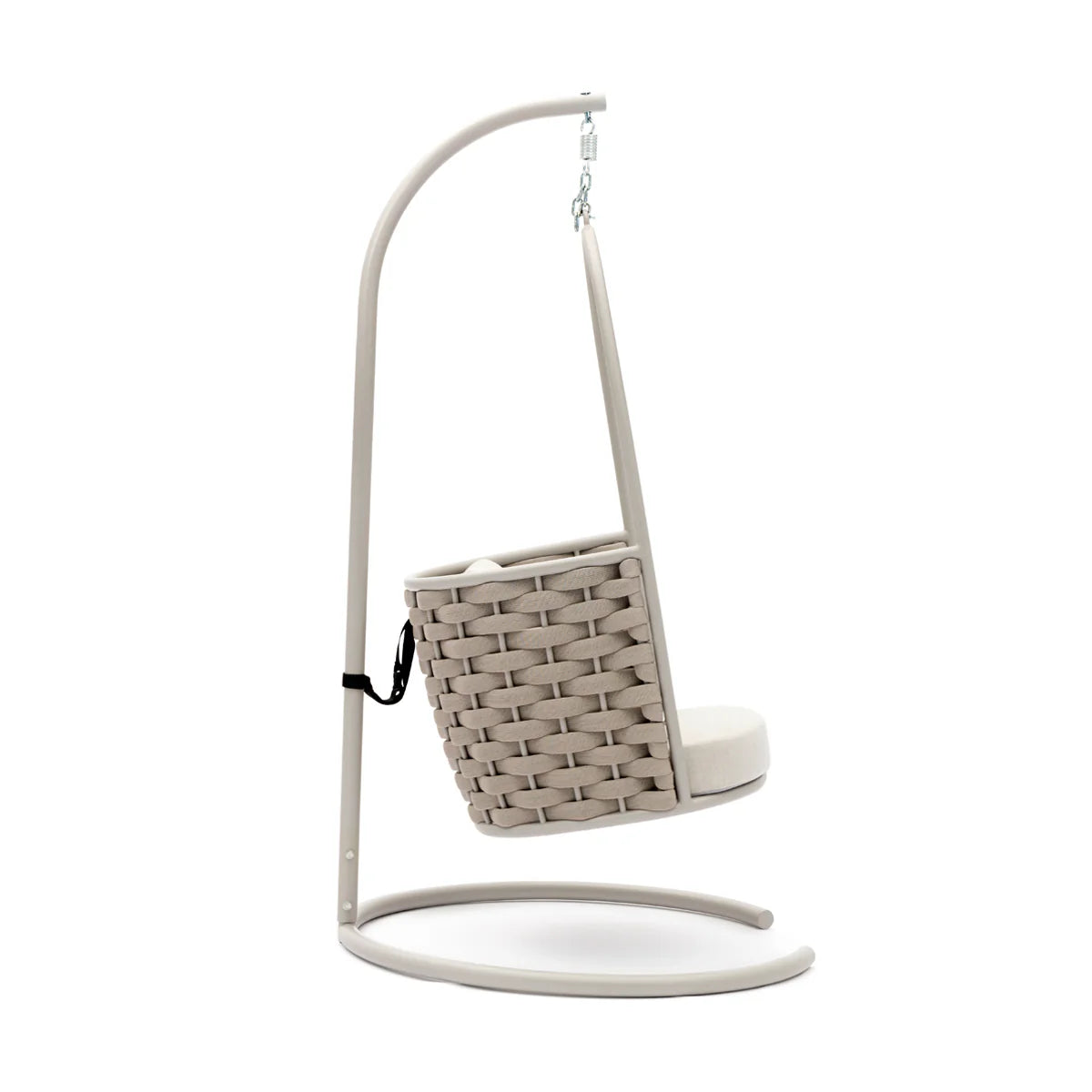 Outdoor Swing, Hanging Chair with Aluminum Frame and Cushioned Seat