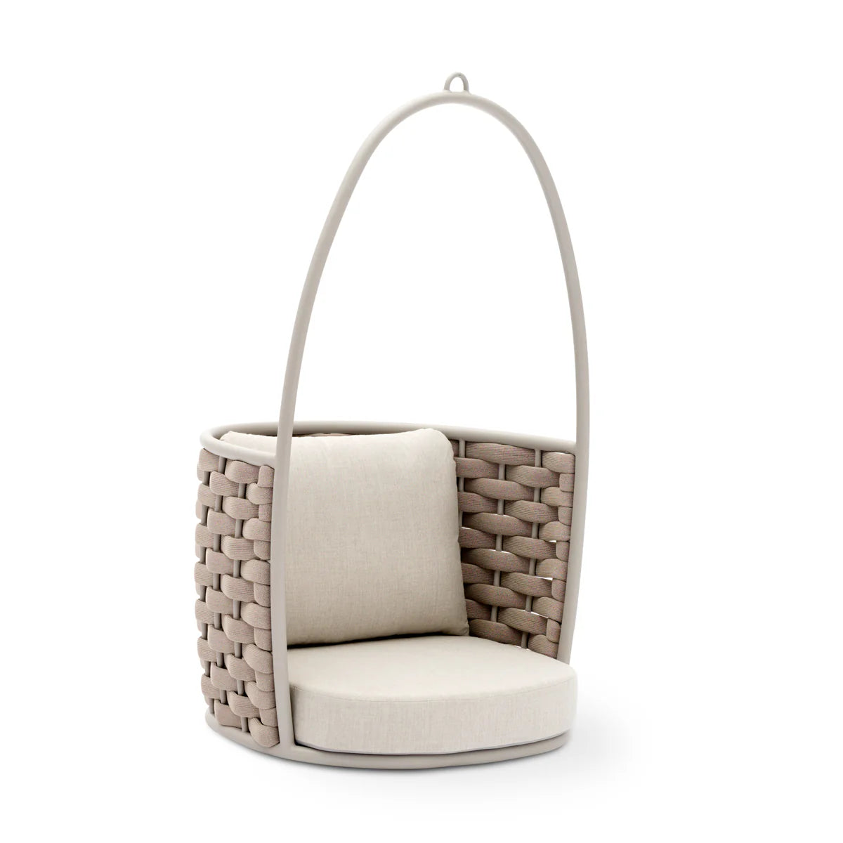 Outdoor Swing, Hanging Chair with Aluminum Frame and Cushioned Seat