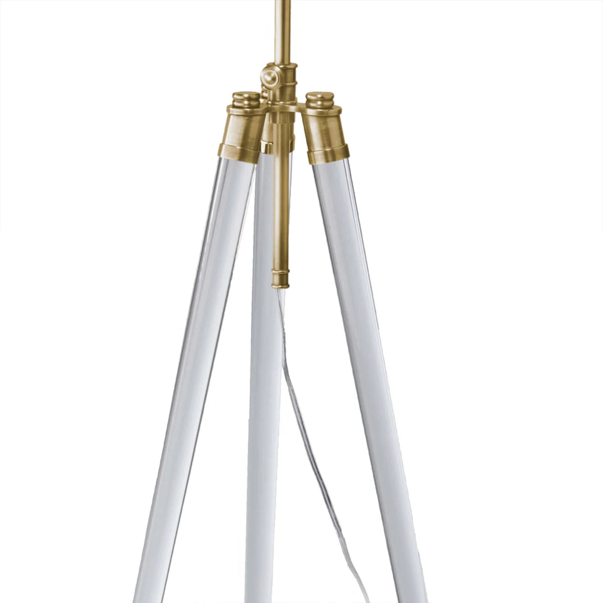 Tripod Floor Lamp with Acrylic Legs and White Linen Shade