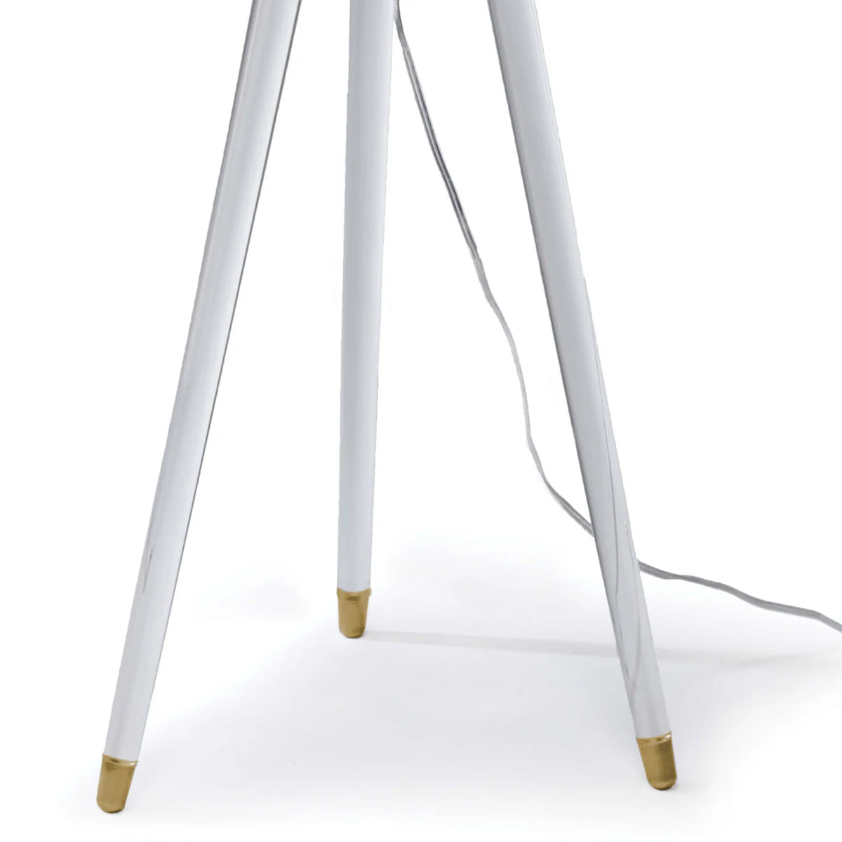 Tripod Floor Lamp with Acrylic Legs and White Linen Shade