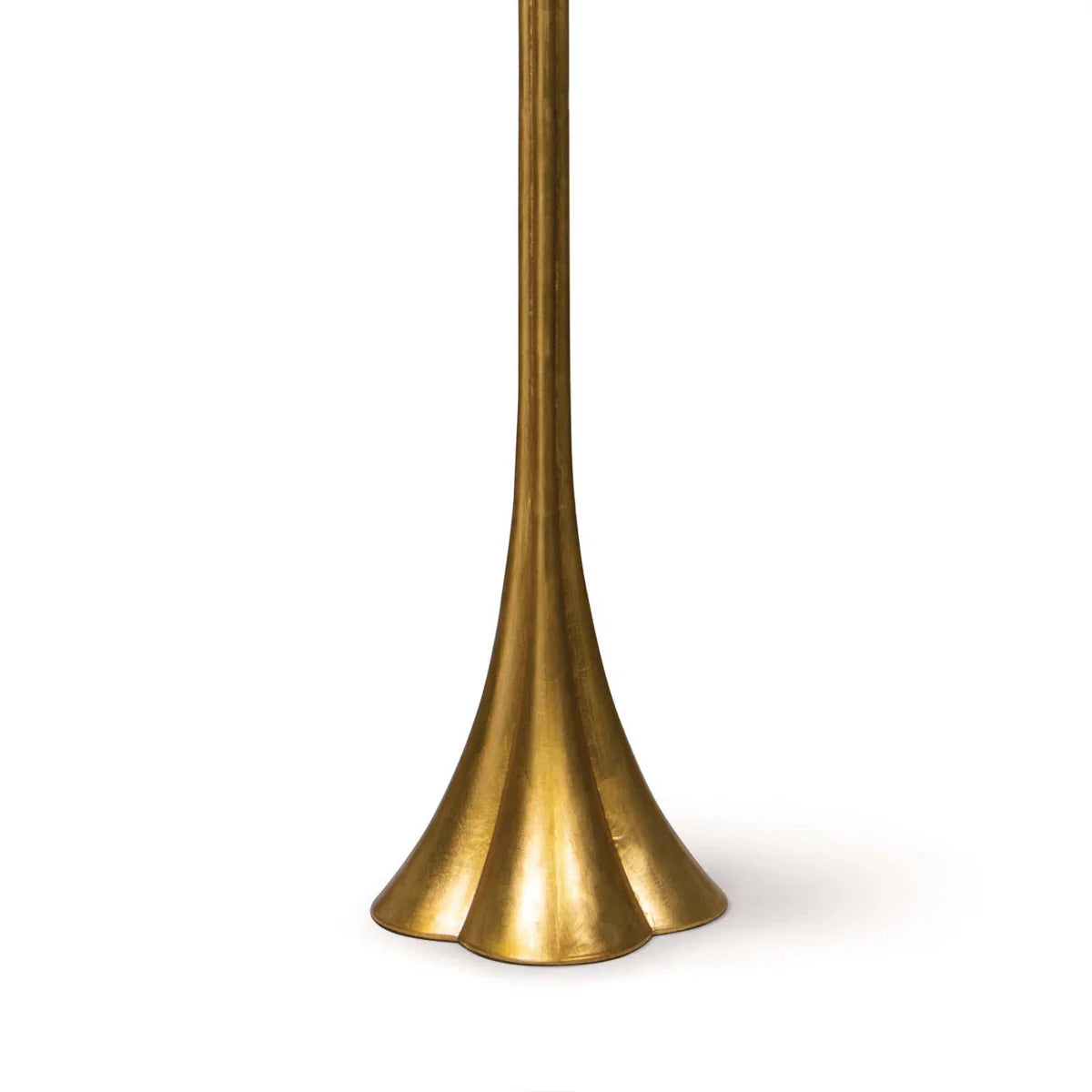 Gold Leaf Floor Lamp with Linen Shade