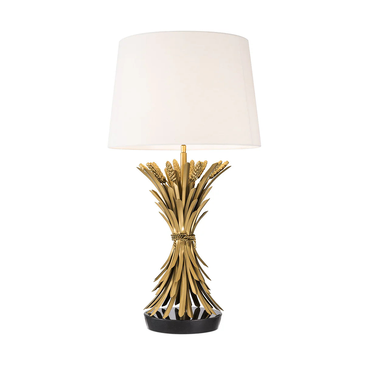 Decorative Table Lamps with Gold Wheat Sheaf Base and White Shade