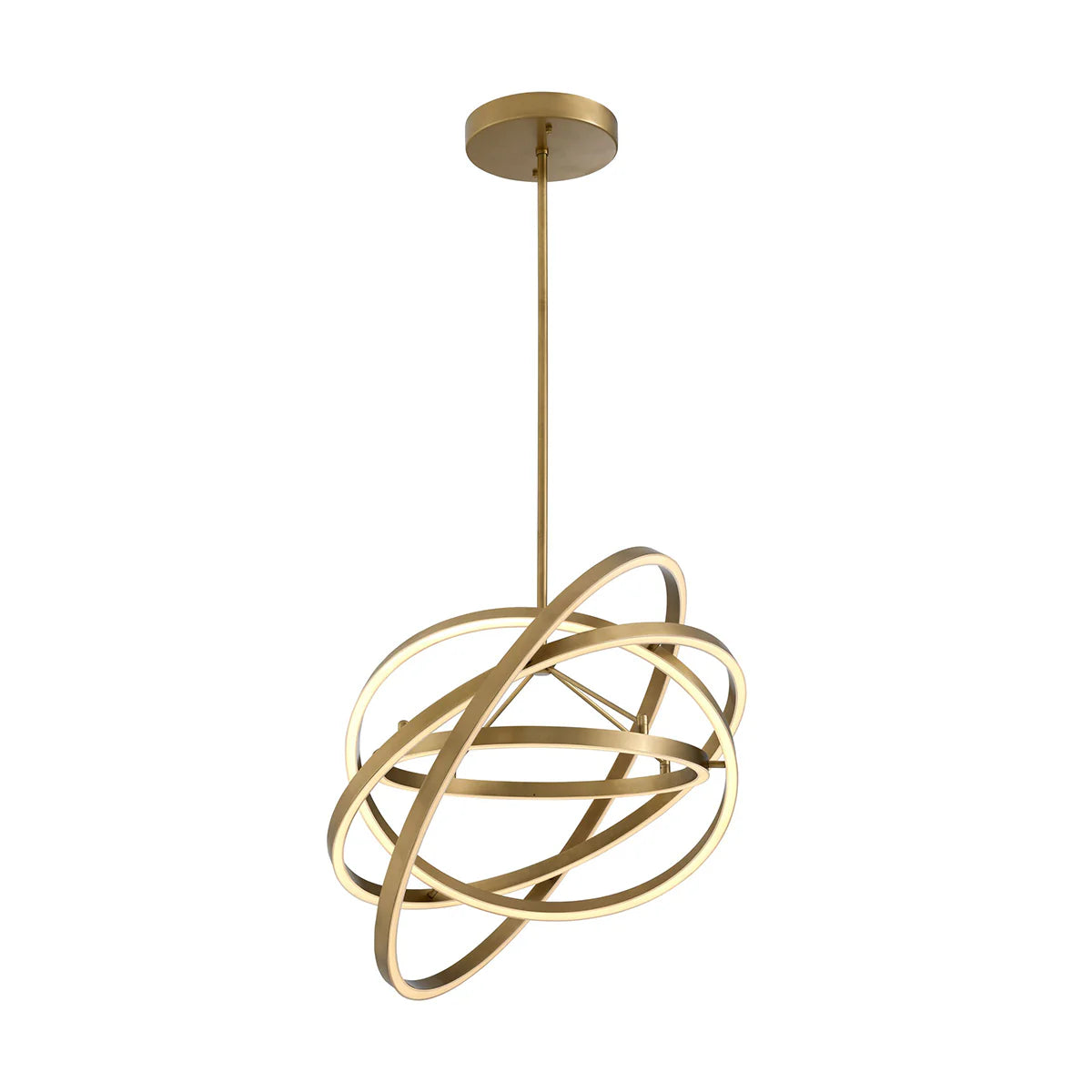 Modern Ring, LED Ceiling Light Chandelier in Antique Brass Finish