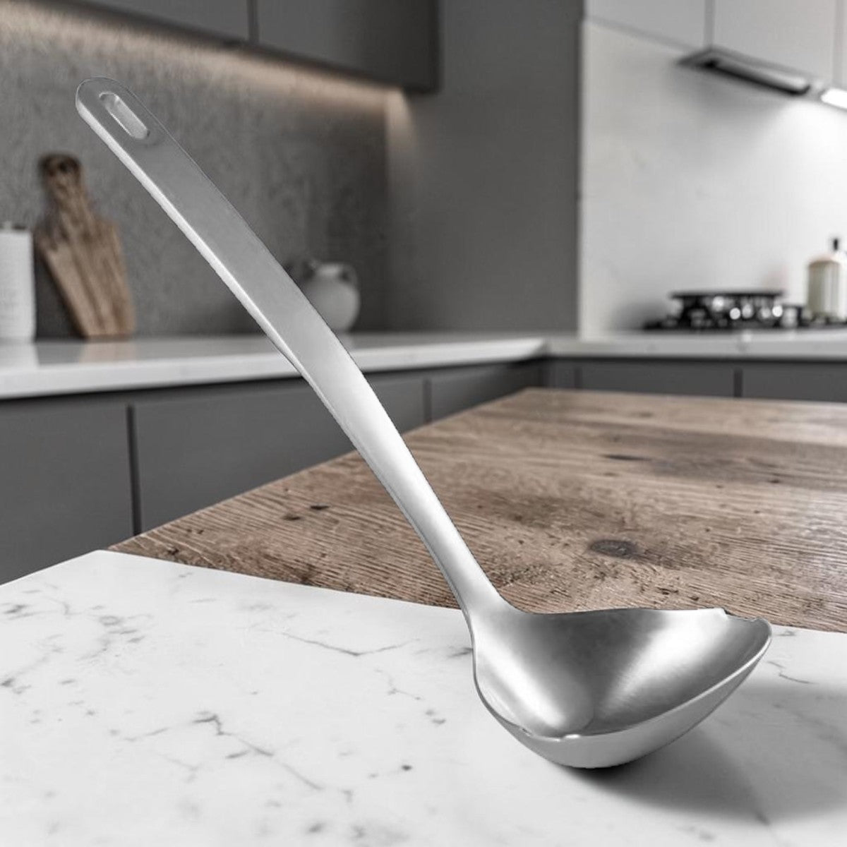 Stainless Steel Soup Ladle for Kitchen Cooking, 13 Inch