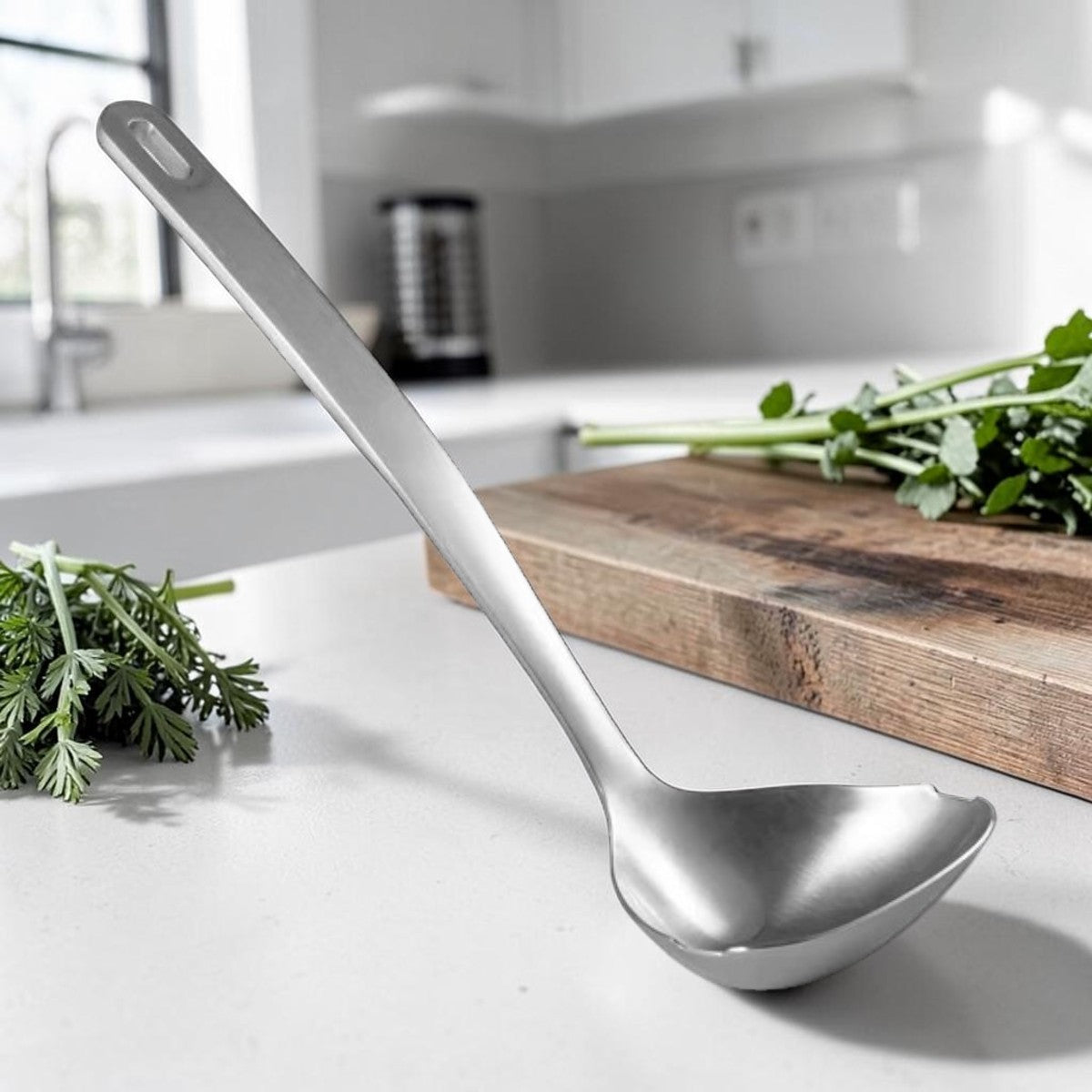 Stainless Steel Soup Ladle for Kitchen Cooking, 13 Inch