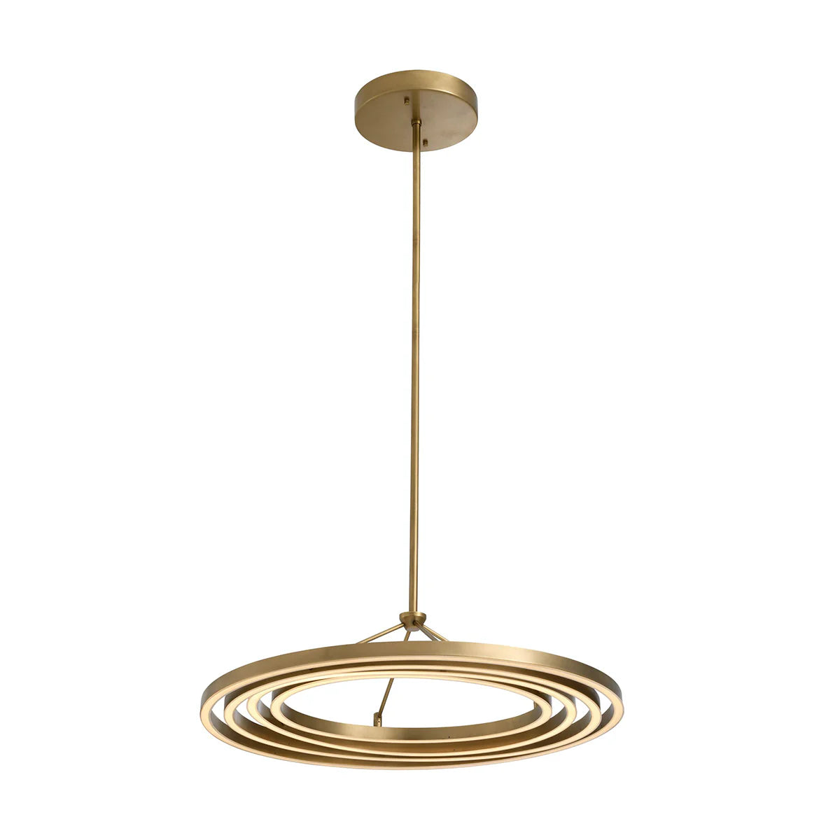 Modern Ring, LED Ceiling Light Chandelier in Antique Brass Finish