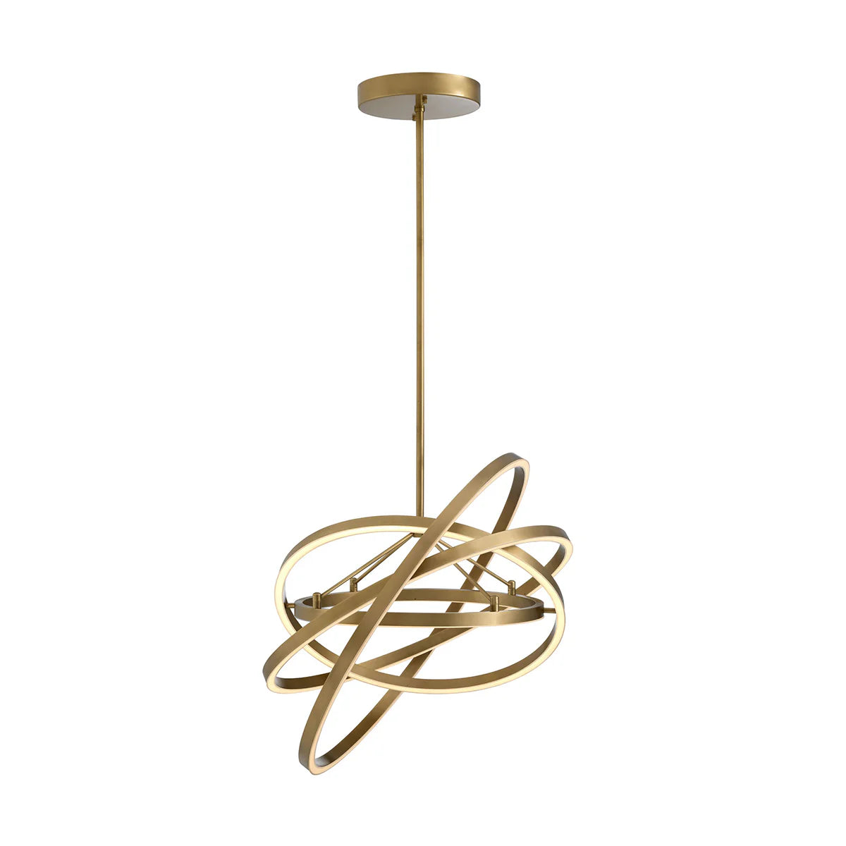 Modern Ring, LED Ceiling Light Chandelier in Antique Brass Finish