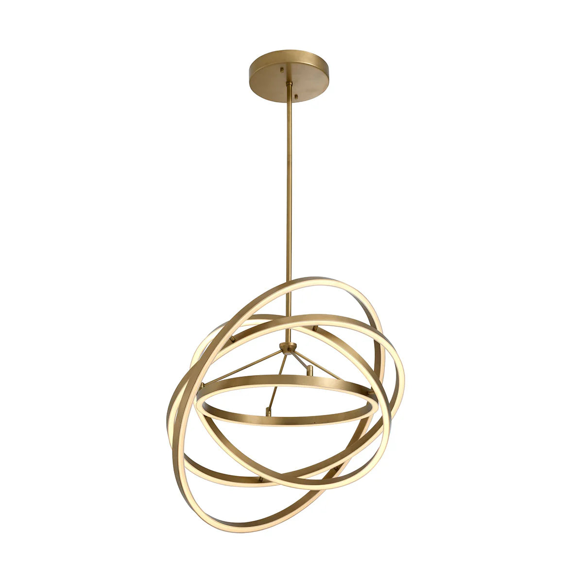Modern Ring, LED Ceiling Light Chandelier in Antique Brass Finish