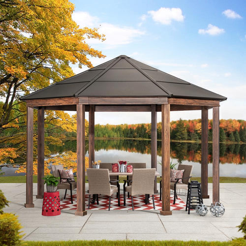 15 ft, Octagon Outdoor Gazebo with Aluminum Roof and Frame