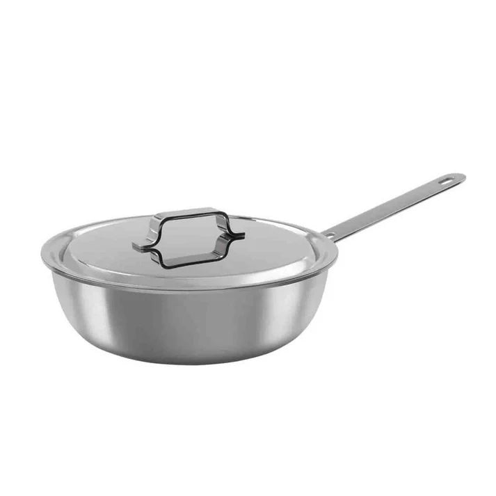 Stainless Steel Sauté Pan with Lid for Kitchen Cooking, 3 Liter