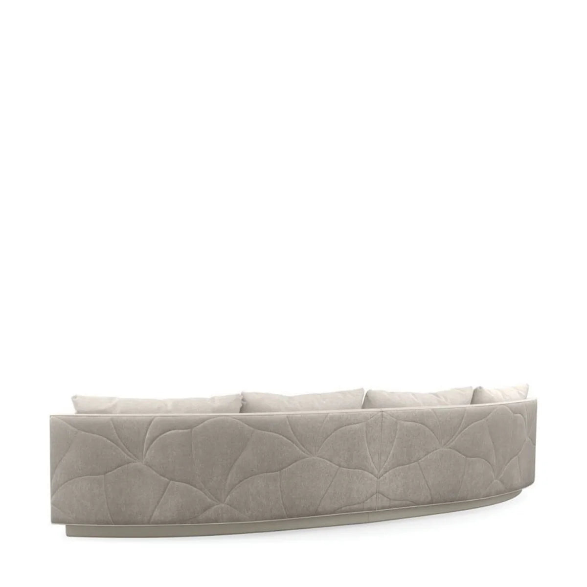 Living Room Curved Sofa with Quilted Back Design and Accent Pillows