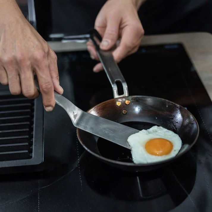 Carbon Steel Frying Pan for Kitchen Cooking, 8 Inch