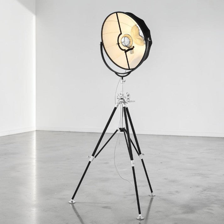 Industrial Tripod Floor Lamp with Adjustable Spotlight Shade